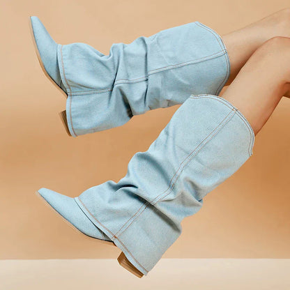 Claire | Unika Denim Knästövlar För Komfort Och Stiliga Uttryck 5