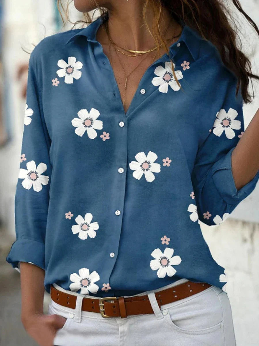 Women's Blouse Floral Size S-2XL Soft Fabric Summer Tops for Women-3