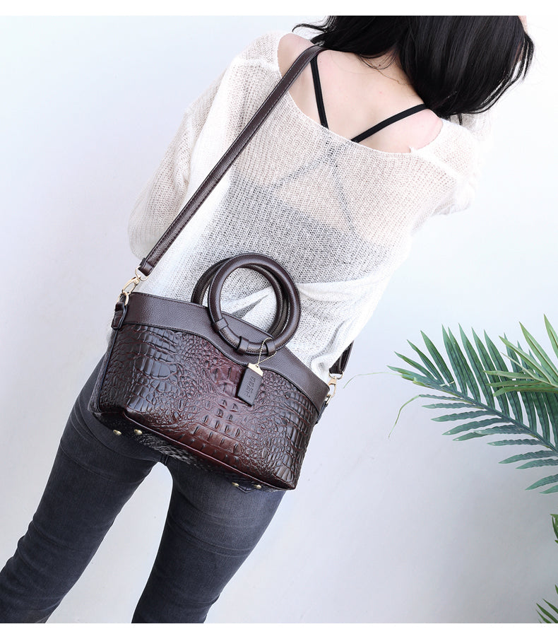 Talisa | Elegant Svart Handväska Dam – Krok-Embossed Veganskt Läder 3