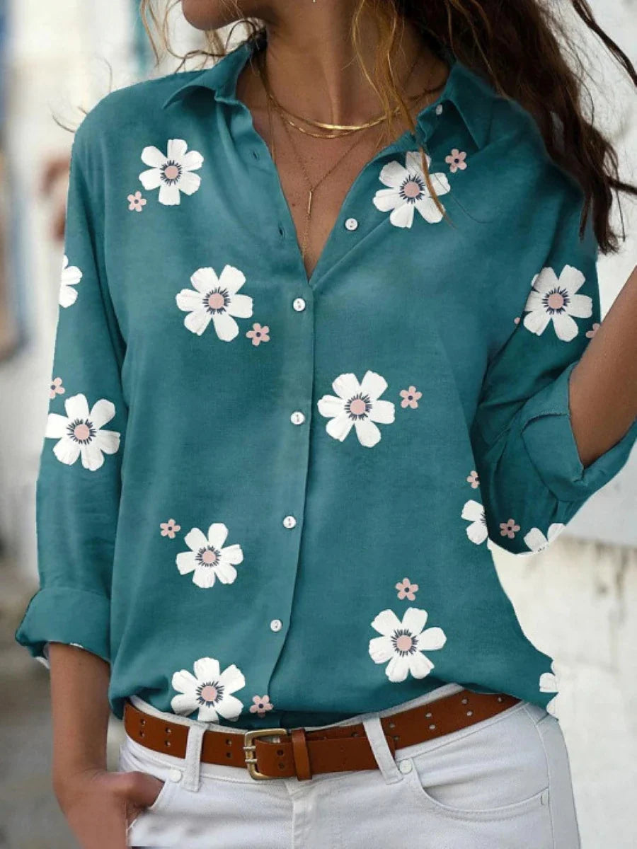 Women's Blouse Floral Size S-2XL Soft Fabric Summer Tops for Women-4