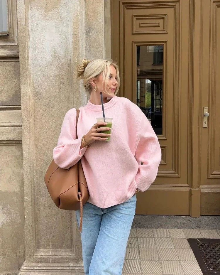 Joan | Trendig Rosa Överdimensionerad Tröja – För Avslappnad Stil 1