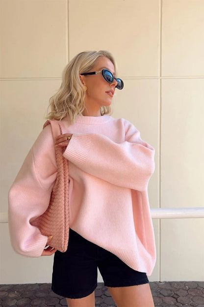Joan | Trendig Rosa Överdimensionerad Tröja – För Avslappnad Stil 8