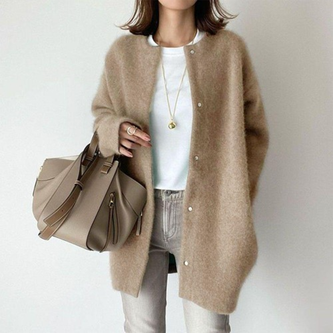 Winta Stickad Cardigan - Mysig, Chic och Mångsidig För Alla Tillfällen-1
