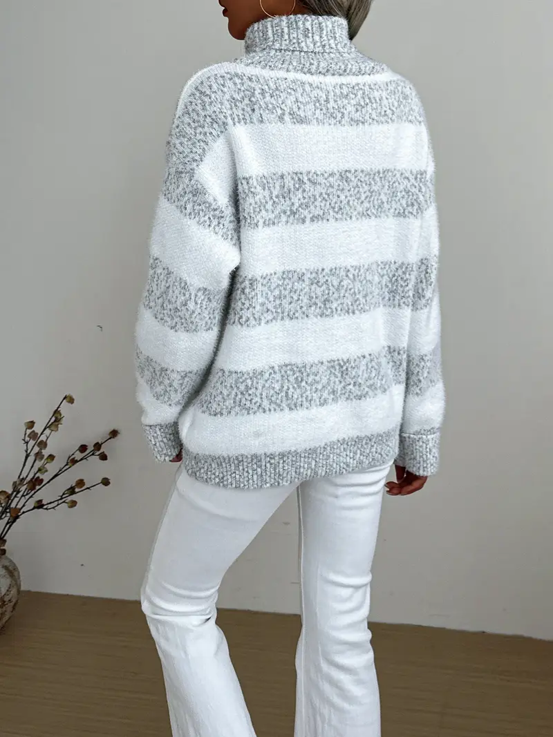 Milou | Elegant Randig Stickad Tröja Dam – För Alla Tillfällen 2
