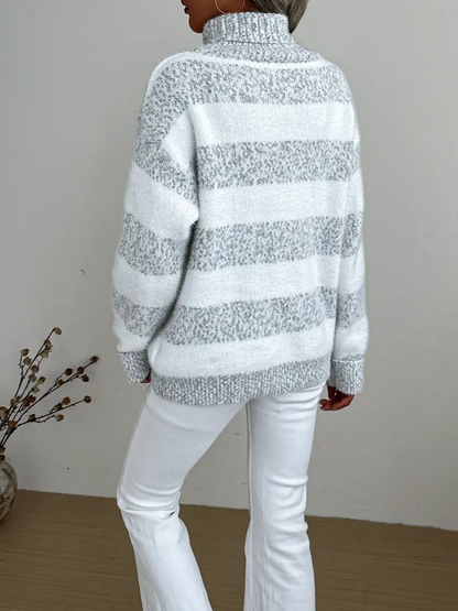 Milou | Elegant Randig Stickad Tröja Dam – För Alla Tillfällen 2