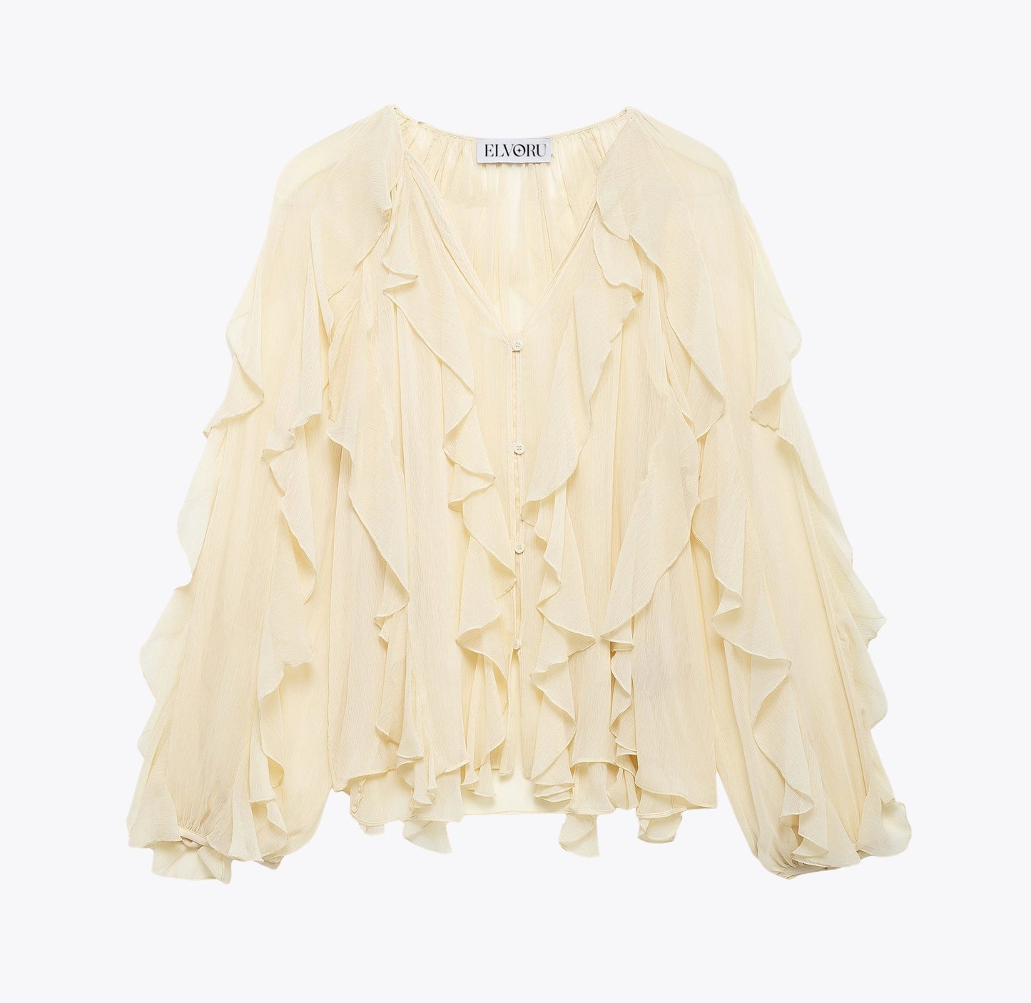 Freja | Elegant Sommar Blus – Ruffles För Komfort Och Stil 5