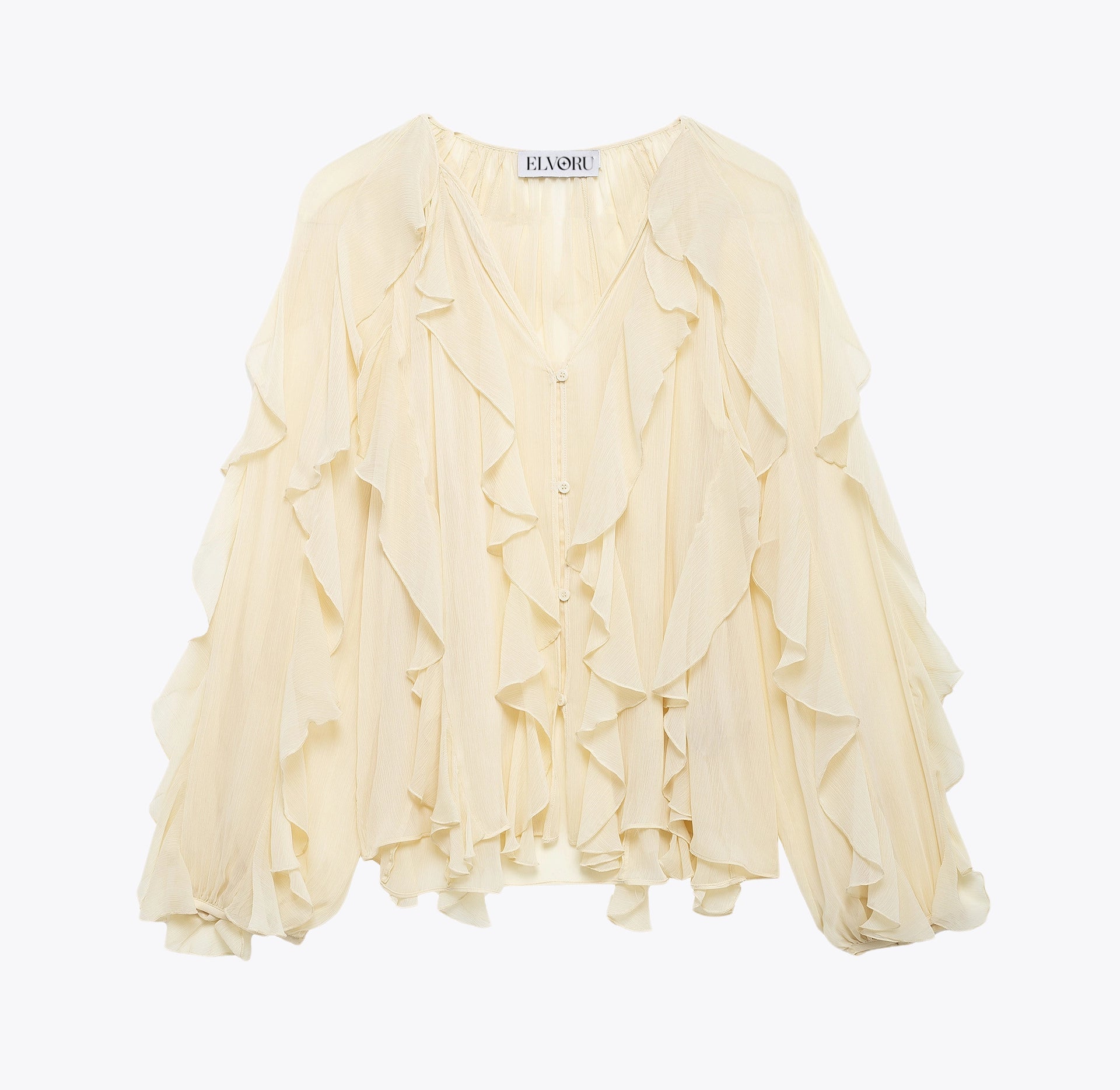 Freja | Elegant Sommar Blus – Ruffles För Komfort Och Stil 5