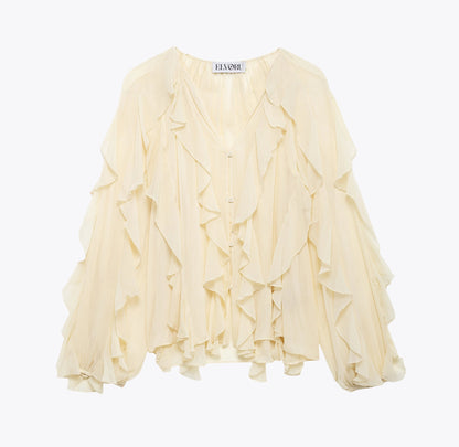 Freja | Elegant Sommar Blus – Ruffles För Komfort Och Stil 5