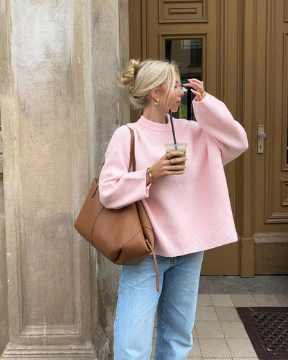 Joan | Trendig Rosa Överdimensionerad Tröja – För Avslappnad Stil 11