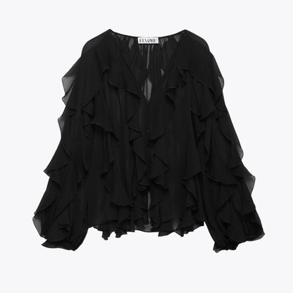 Freja | Elegant Sommar Blus – Ruffles För Komfort Och Stil 8