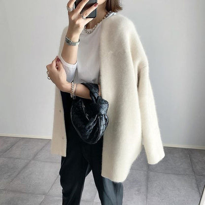 Winta Stickad Cardigan - Mysig, Chic och Mångsidig För Alla Tillfällen-3