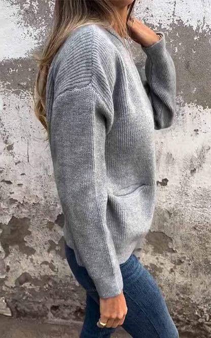 Odile | Tidlös Stickad Bomullsjacka Med Blixtlås För Elegant Stil-3