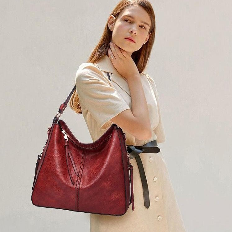 Karin | Elegant Läderhandväska Dam – Rymlig Design Med Flera Fack 6