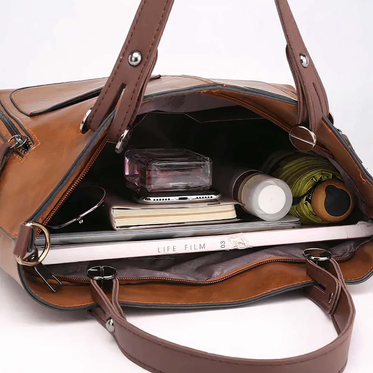 Yvonne | Elegant Axelväska Dam – Hållbart Vintage Läder 3