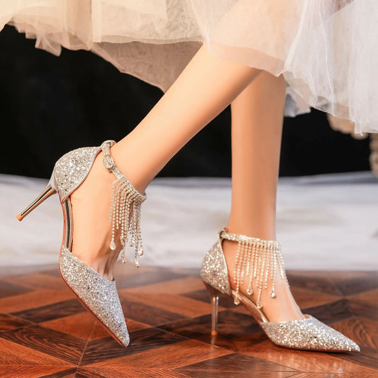 Marcel | Eleganta Högklackade Skor – Glitter Strass För Festliga Tillfällen 1