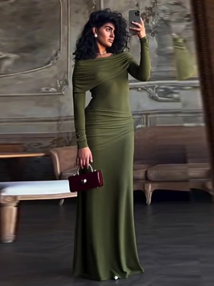 Nimisha | Elegant Ruched Maxiklänning Dam – Perfekt för Kvällsevenemang 6
