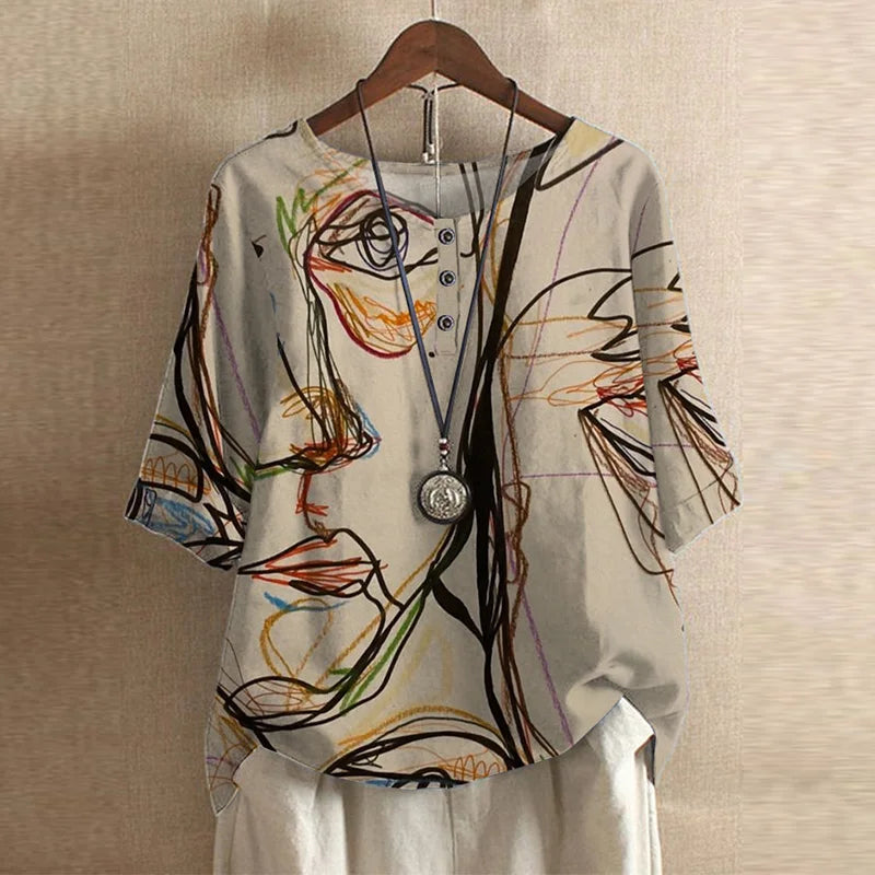 Variant image for Women's Blouse Floral Print Size M Cotton Blend-45