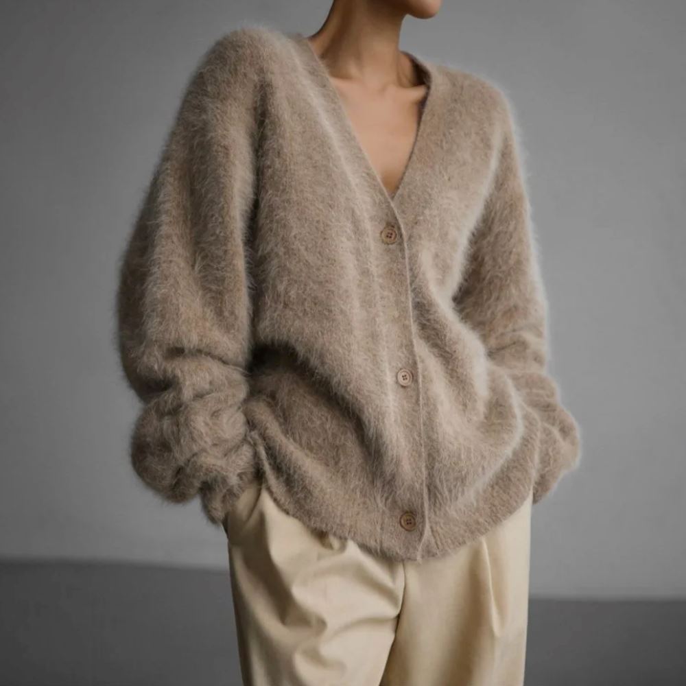 Päls Cardigan - Ultra-Mjuk och Tidlös Design för Värme och Stil-1