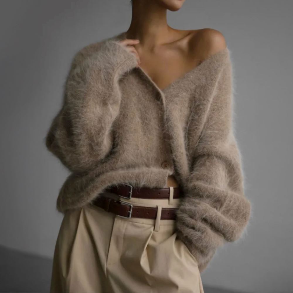 Päls Cardigan - Ultra-Mjuk och Tidlös Design för Värme och Stil-2
