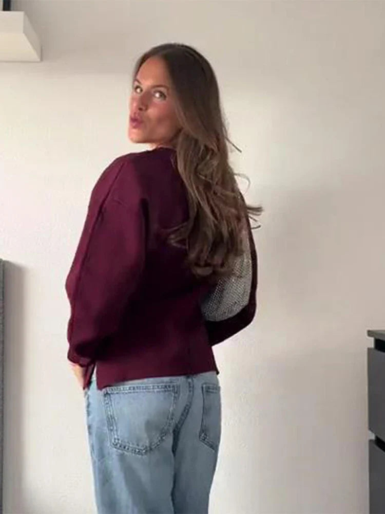 Kimberly | Elegant Stickad V-Ringning Och Kjoluppsättning – För Stil Och Komfort 4