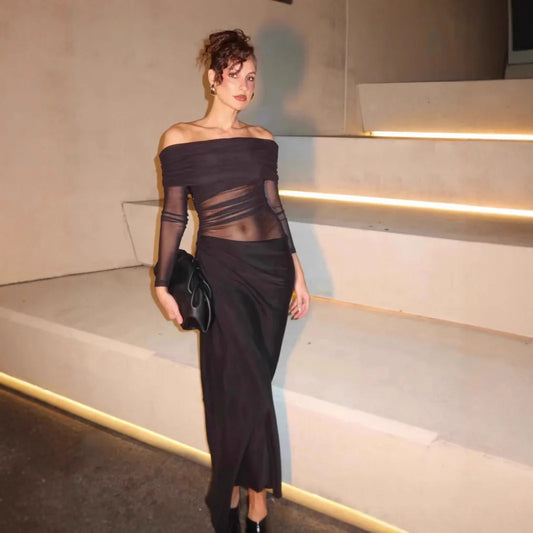 Piper | Elegant En-Shoulder Tulle Klänning För Speciella Tillfällen 1