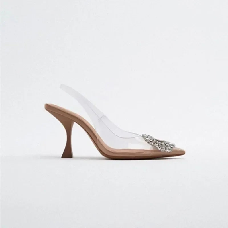 Isabella | Eleganta Höga Klackar – Transparent Design Med Strass Accenter 4