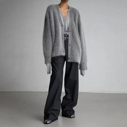 Päls Cardigan - Ultra-Mjuk och Tidlös Design för Värme och Stil-4