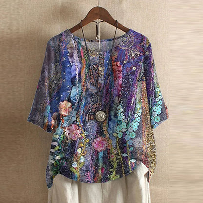 Variant image for Women's Blouse Floral Print Size M Cotton Blend-28