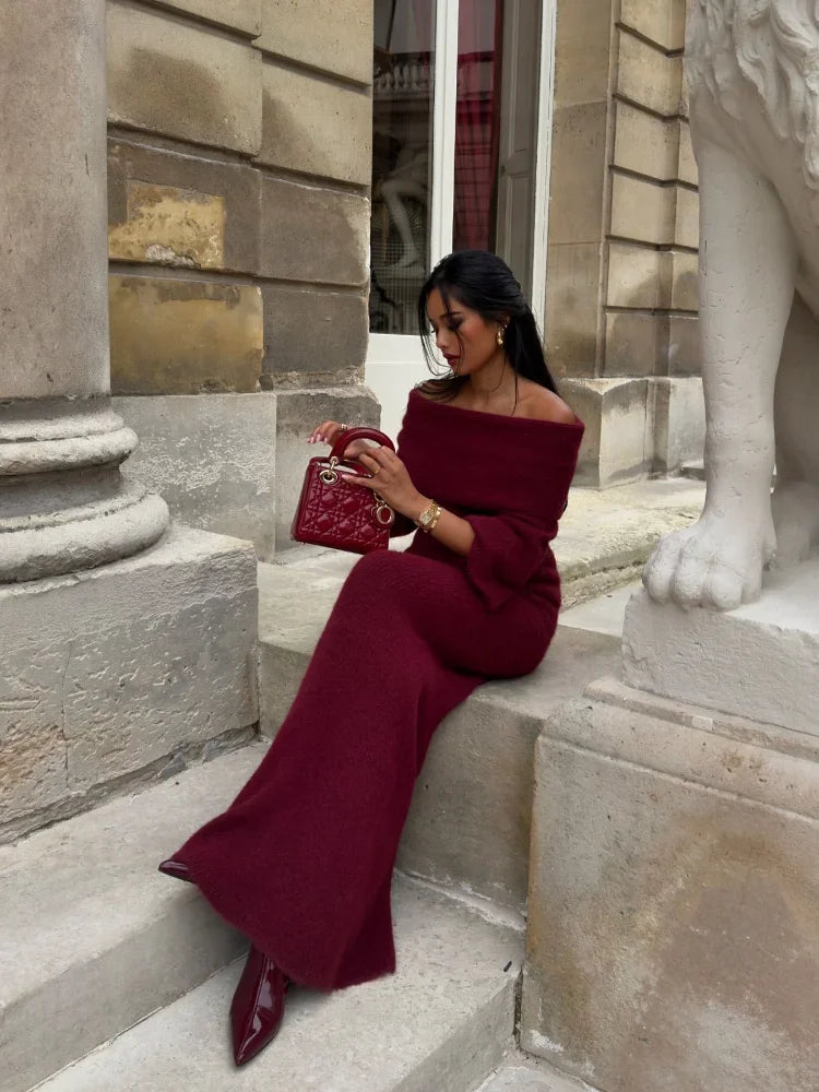 Nadège | Elegant Off-Shoulder Klänning Dam – För Stil och Komfort 5