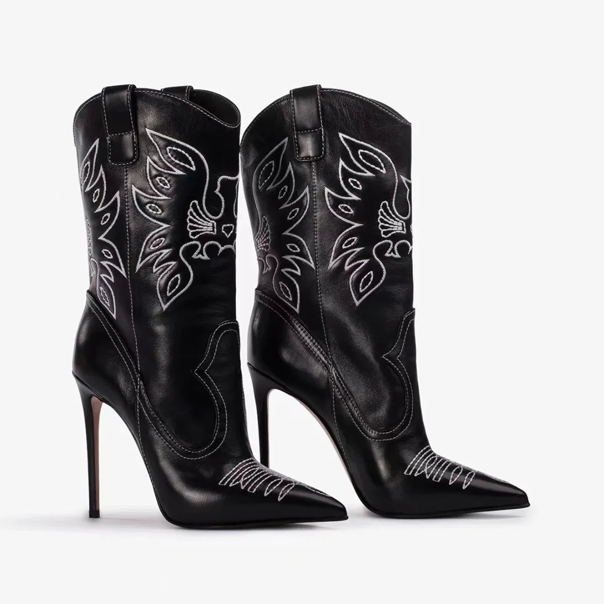 Mireillea | Eleganta Cowboy Stövlar Dam – Spetsig Tå Och Stilettklack 9