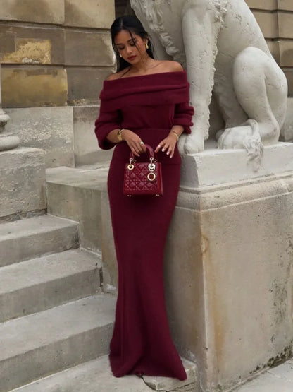 Nadège | Elegant Off-Shoulder Klänning Dam – För Stil och Komfort 4