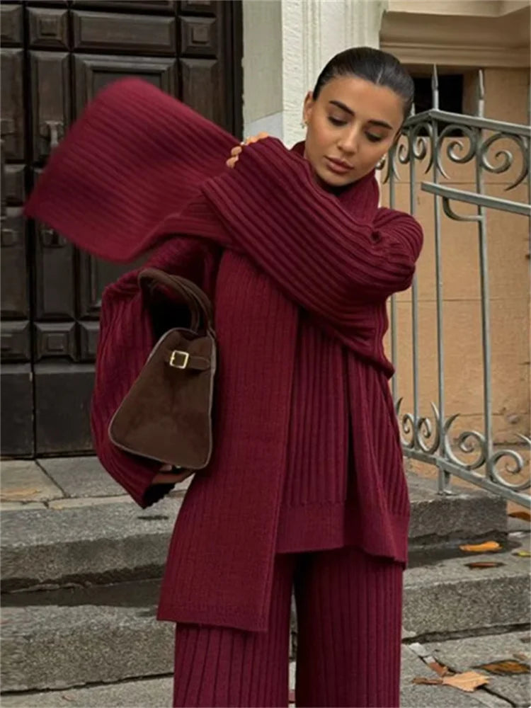 Jacqueline | Elegant Halsduk och Långärmad Set – Komfortabel Passform för Damer 9