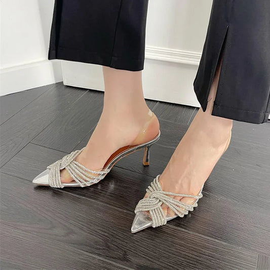 Monica | Eleganta Högklackade Sandaler – Kristalldesign för Stil och Komfort 1