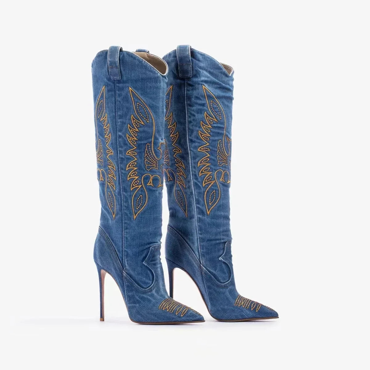 Mireillea | Eleganta Cowboy Stövlar Dam – Spetsig Tå Och Stilettklack 6