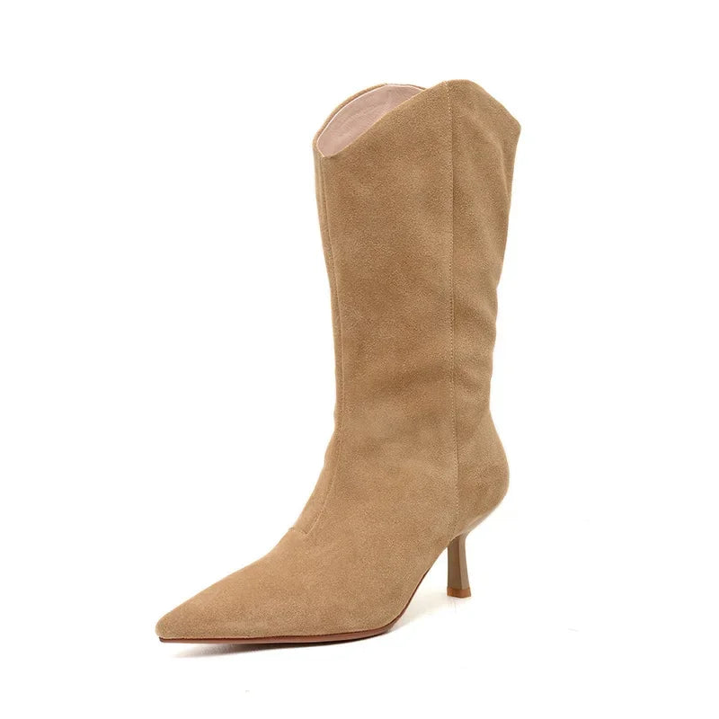 Tracy | Dam Stövlar – Eleganta Nubuckläder med Stiletthäl för Hösten 3