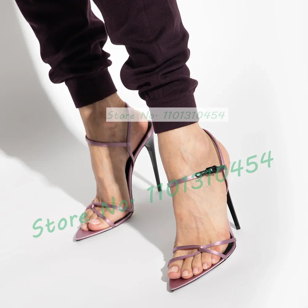 Maribelle | Eleganta Grön Satin Sandaler Dam med Tvärrem 5