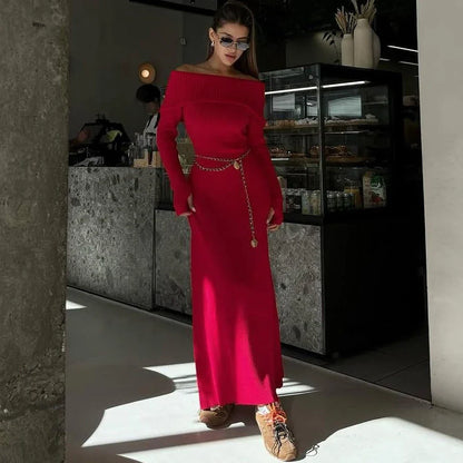 Julienne | Elegant En-Axel Maxiklänning Dam – Tidlös Stil 3