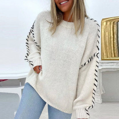 Stickad Tröja Dam - Varm och Chic Kabelstickad Design för Kalla Dagar-4