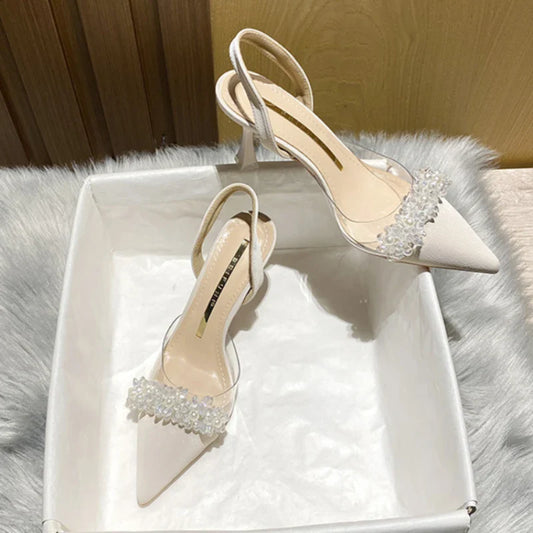 Margaret | Eleganta Slingback Högklackade Sandaler – Spetsig Tå För Stil Och Komfort 1