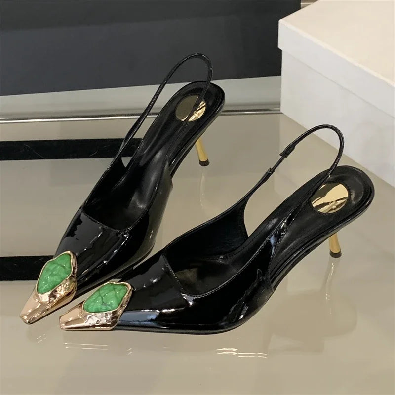 Harriet | Glamorösa Pumps Sandaler – Diamantdetaljer För Eleganta Tillfällen 5
