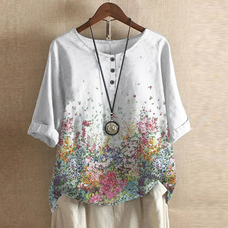 Variant image for Women's Blouse Floral Print Size M Cotton Blend-16