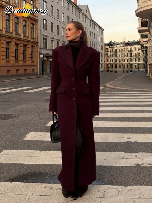 Ros | Elegant Lång Kappa Dam – Med Praktiska Klafffickor 1