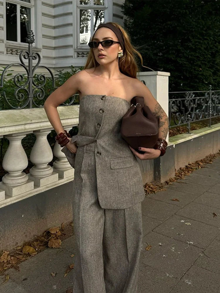 Jade | Elegant Tube Top och Byxuppsättning – Mjuk Bomull för Stil och Komfort 2