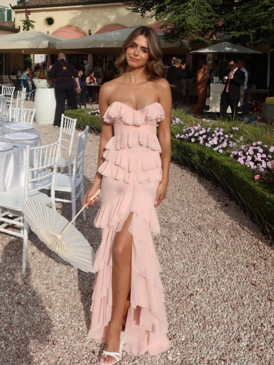 Herena | Off-Shoulder Sommarklänning För Damer – Rufsade Detaljer och Hög Midja 1