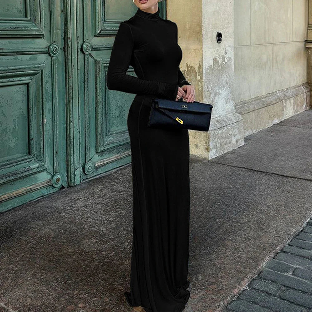 Nicia | Elegant Damklänning – Hög Krage För Festliga Tillfällen 1
