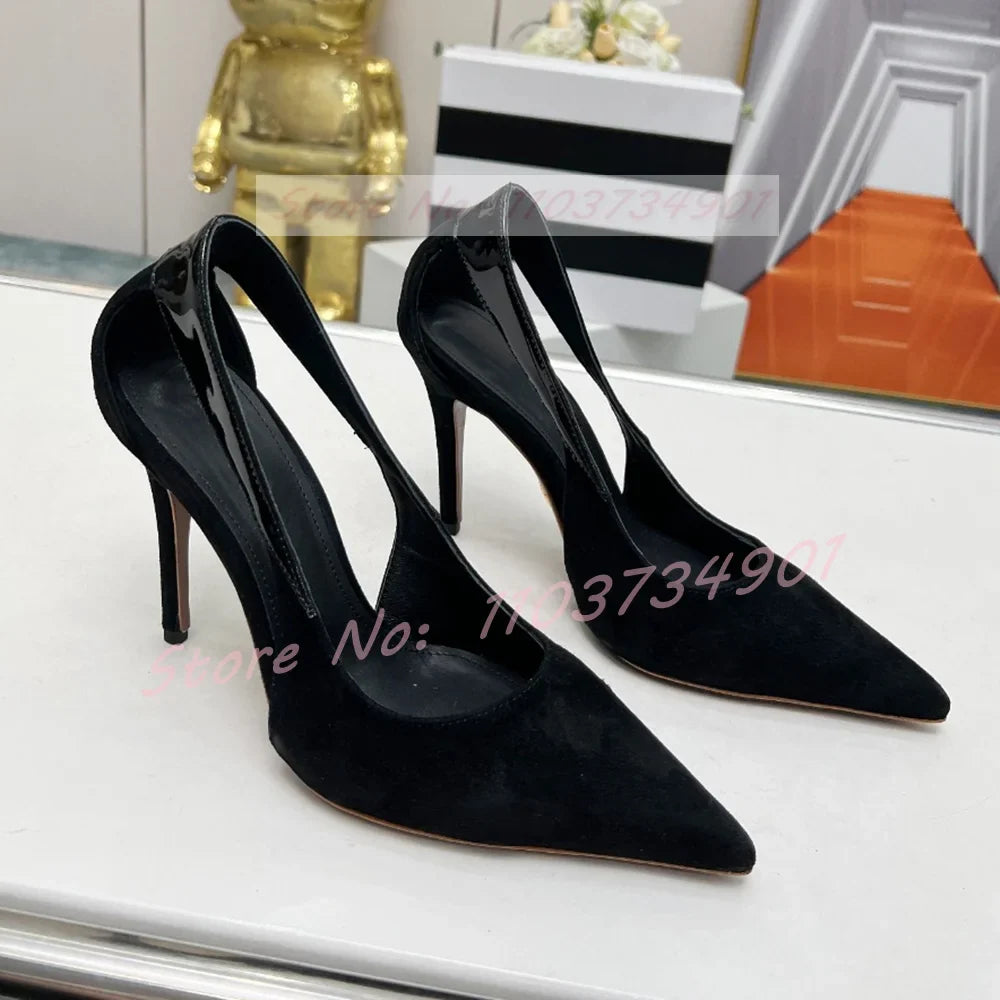 Marianna | Eleganta Flock Slip-On Stilettos För Stil Och Komfort 7