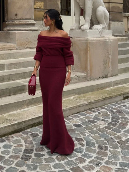 Nadège | Elegant Off-Shoulder Klänning Dam – För Stil och Komfort 3