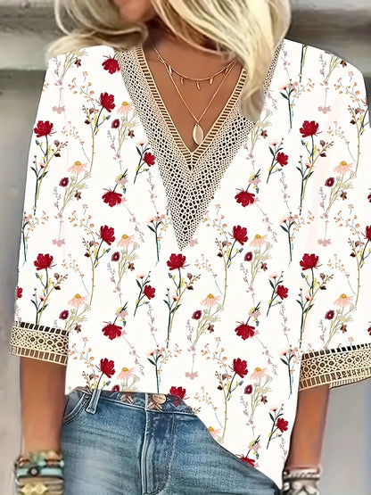 Ans | Elegant Vit V-Neck Blus – Tidlös Stil och Komfort 2