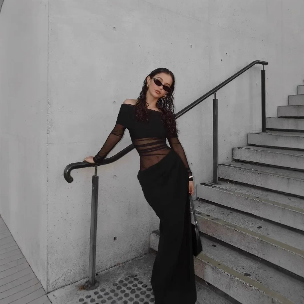 Piper | Elegant En-Shoulder Tulle Klänning För Speciella Tillfällen 4