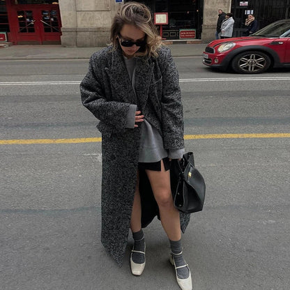 Ivana | Elegant Lång Ullkappa Dam – Klassisk Krage För Stil Och Värme 7